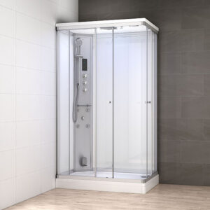 M-SPA - Fehér zuhanykabin hidromasszázzsal és gőzszaunával 120 x 80 x 217 cm