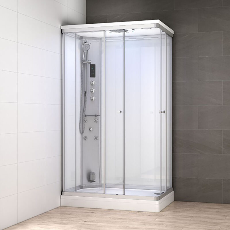 M-SPA - Fehér zuhanykabin hidromasszázzsal és gőzszaunával 120 x 80 x 217 cm