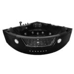 M-SPA - Fekete fürdőszoba kád SPA hidromasszázs káddal 152 x 152 x 56 cm