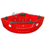M-SPA - Piros fürdőszobai kád SPA hidromasszázs káddal 152 x 152 x 56 cm